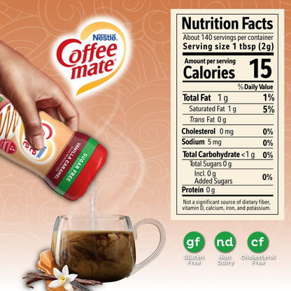 Nestle Coffee Mate Sugar-Free Vanilla Caramel – 289g | Imported
