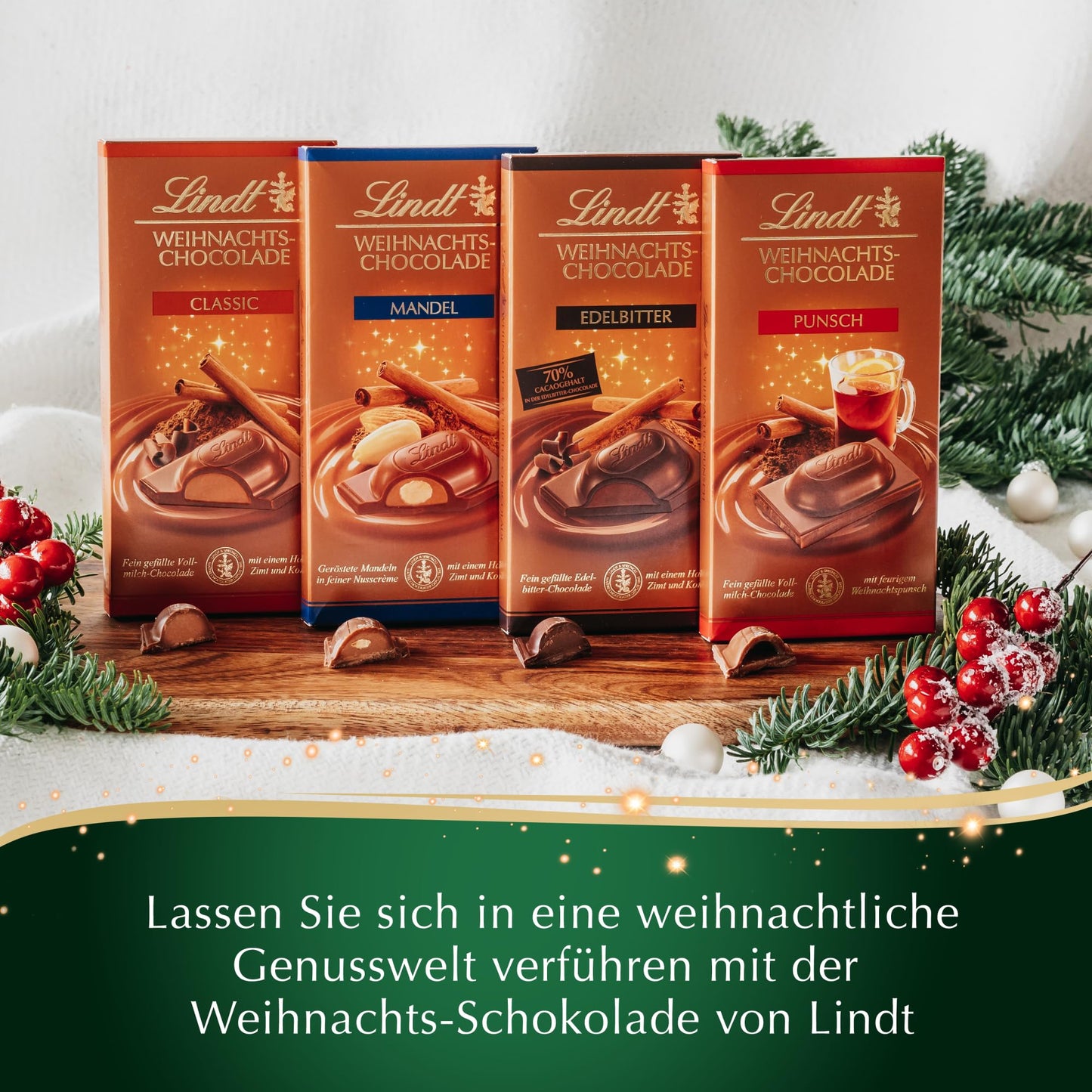 Lindt Classic Milk Chocolate with Nut Cream – 100g | Imported