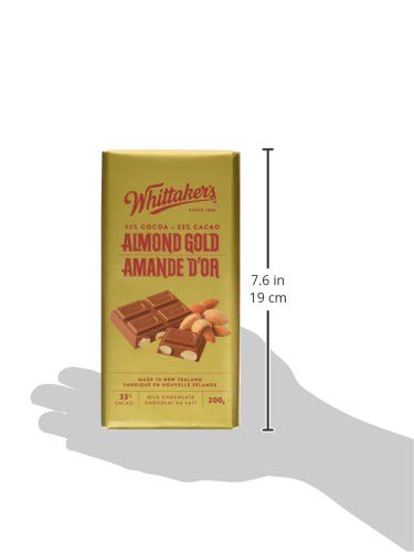 Whittaker's Almond Gold Chocolate Bar 33% Cocoa 200g (Melt Proof packing)