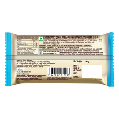 HERSHEY'S Cookies 'N' Creme Bar – 40g (pack 0f 4) | Imported