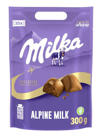 Milka Alpine Milk Chocolate Travel Collection – 300g (30 Pieces, Exclusive Imported Premium European Chocolate)