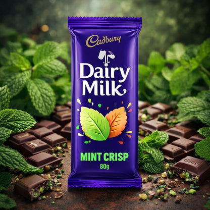 Cadbury Dairy Milk Mint Crisp Chocolate Bar 80g (Imported)