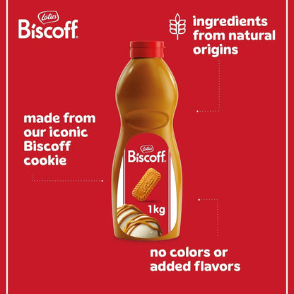 Lotus Biscoff Topping – 1kg Squeeze Bottle | Caramelized Drizzle