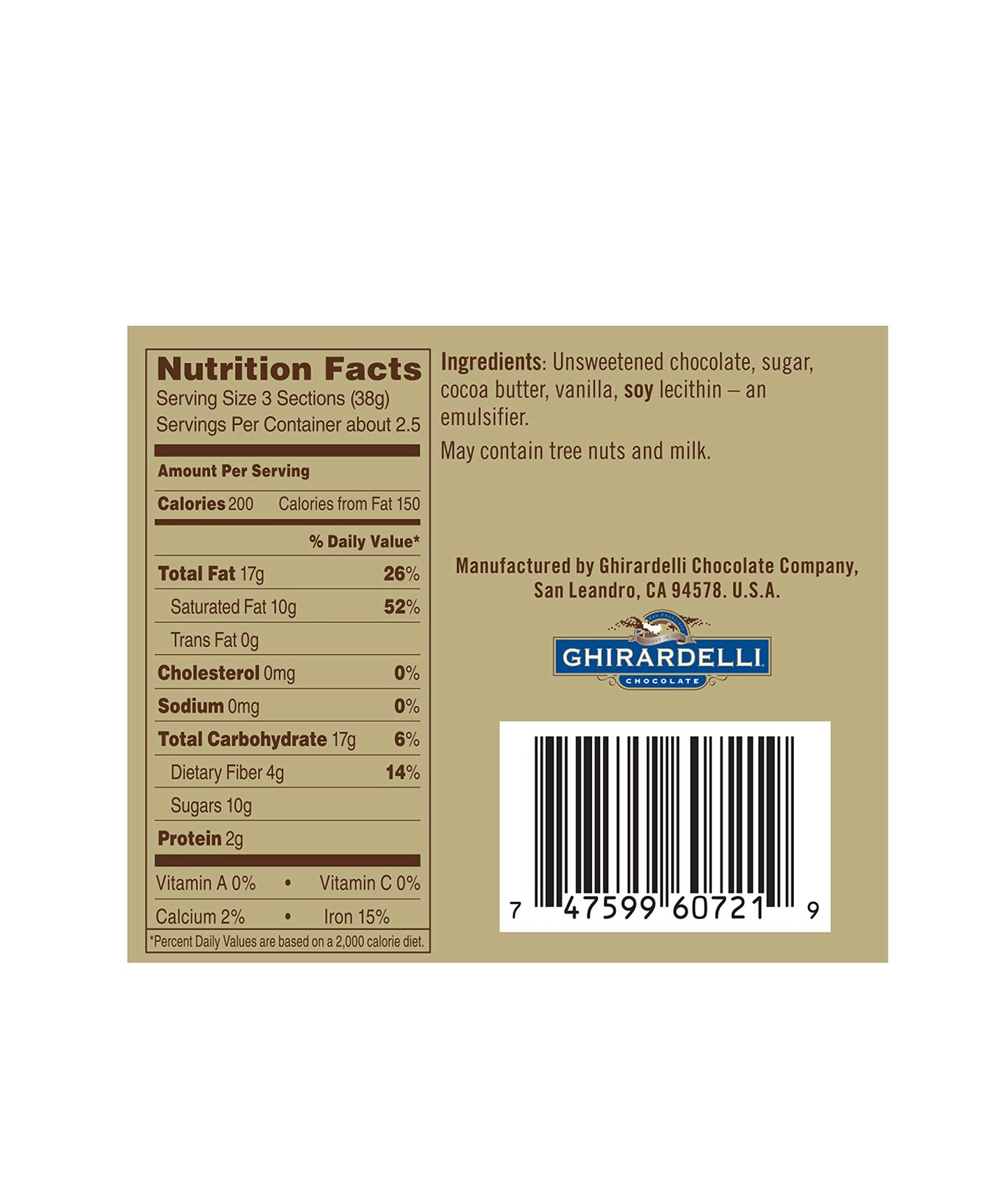 Ghirardelli Intense Dark 72% Cacao Twilight Delight Chocolate – 100g Imported