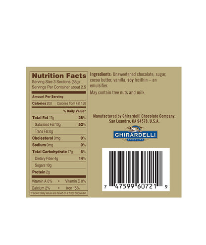 Ghirardelli Intense Dark 72% Cacao Twilight Delight Chocolate – 100g Imported