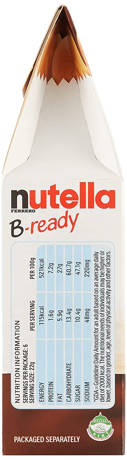Nutella B-Ready Wafer – 6 x 22g | Imported Crispy Treat