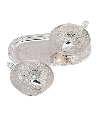 Luxury Dryfruit Diwali Hamper in German Silver Bowl with velvet box – 200g