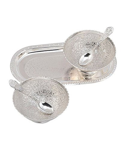 Luxury Dryfruit Diwali Hamper in German Silver Bowl with velvet box – 200g