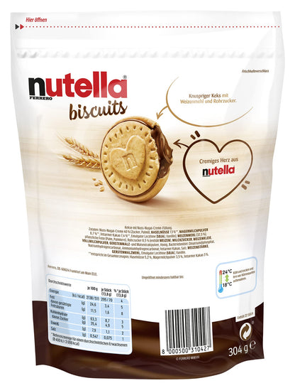 Nutella Ferrero Biscuits – 304g | Chocolate-Filled | Imported