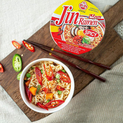Ottogi Jin Ramen Spicy Cup Noodles – 65g | Imported Korean Flavor