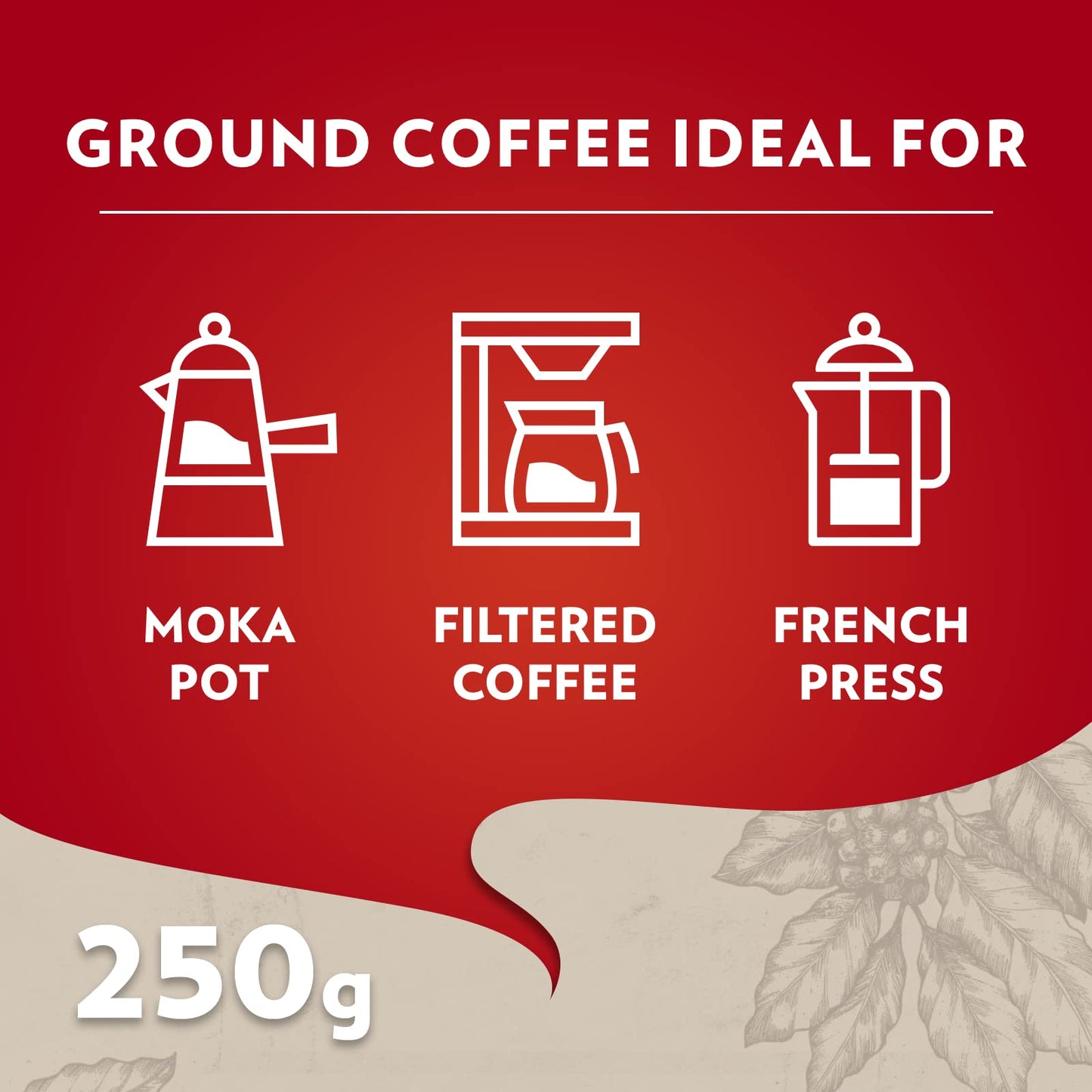 Lavazza Qualita Rossa Ground Coffee - 250g Premium Italian Coffee (Imported)