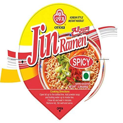 Ottogi Jin Ramen Spicy Cup Noodles – 65g | Imported Korean Flavor
