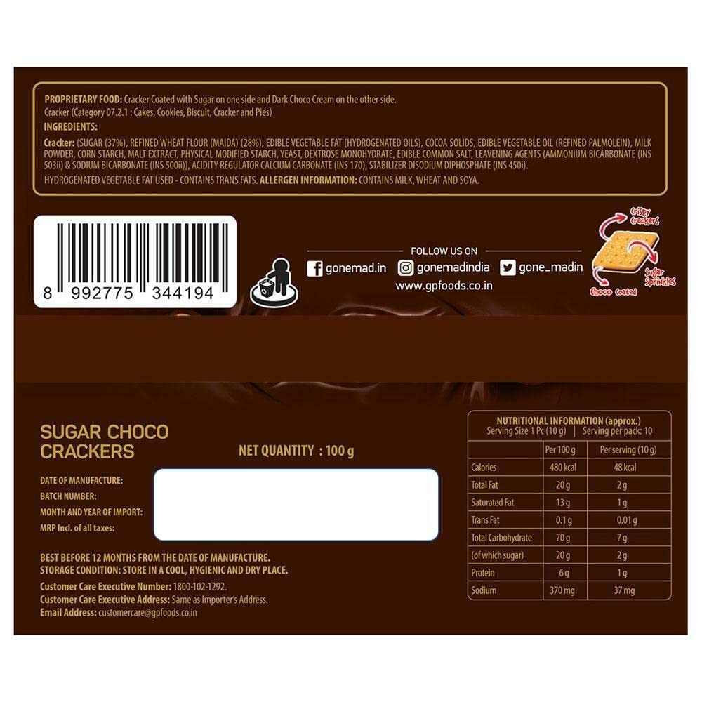 Gery Chocolate Cracker Biscuits – 110g | Imported Snack Delight