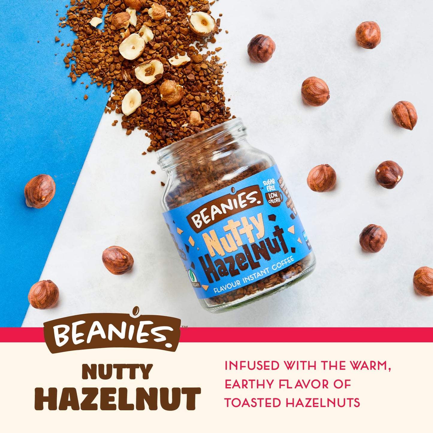 Beanies Nutty Hazelnut Flavoured Instant Coffee – 50g | Imported