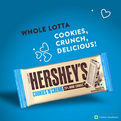 HERSHEY'S Cookies 'N' Creme Bar – 40g (pack 0f 4) | Imported