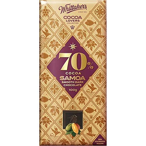 Whittaker's 70% Samoa Smooth Dark Chocolate Bar - 100g | Imported Premium Chocolate