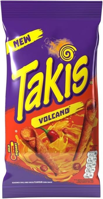 Takis Volcano Rolled Chips | Imported | A Fusion Of Creamy Cheese And Fiery Chili