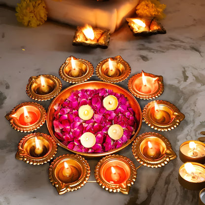Luxury Dryfruit Diwali Hamper 200g with Decorative Flower Diya
