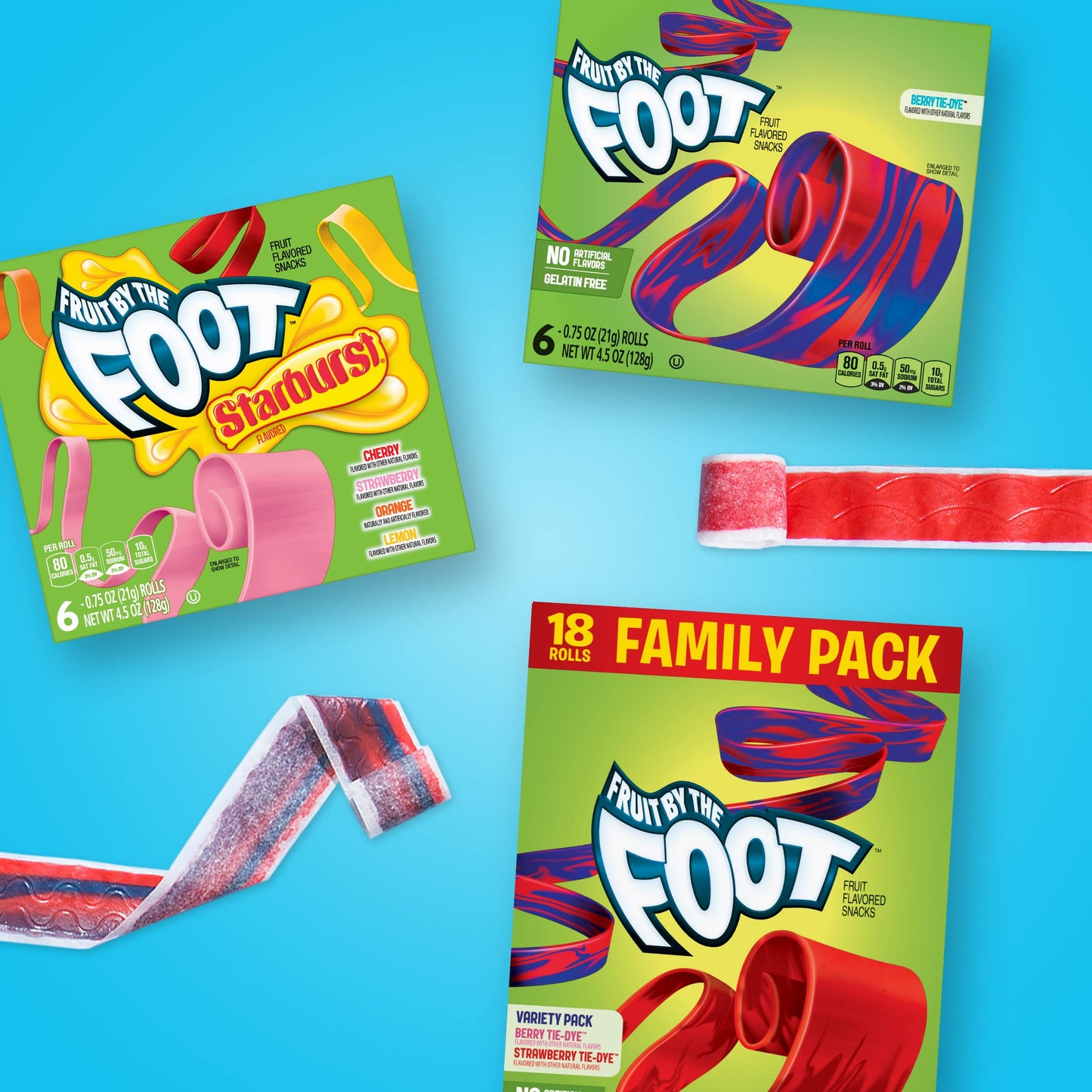 Betty Crocker Fruit by The Foot Berry Tie Dye Snack – 128g | Imported