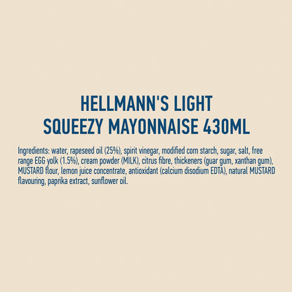 Hellmann's Light Mayonnaise 430ml – Imported | Low Fat & Creamy