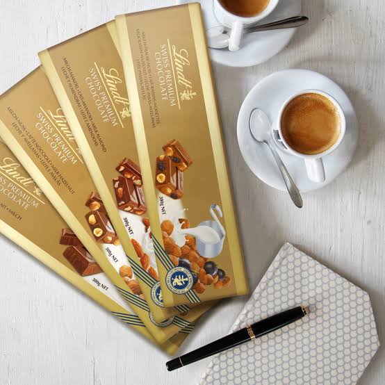 Lindt Swiss Premium Milk Chocolate with Hazelnut 300g Rakhi Hamper