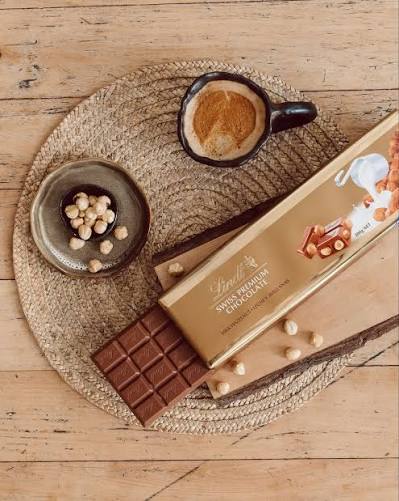 Lindt Swiss Premium Milk Chocolate with Hazelnut 300g Rakhi Hamper