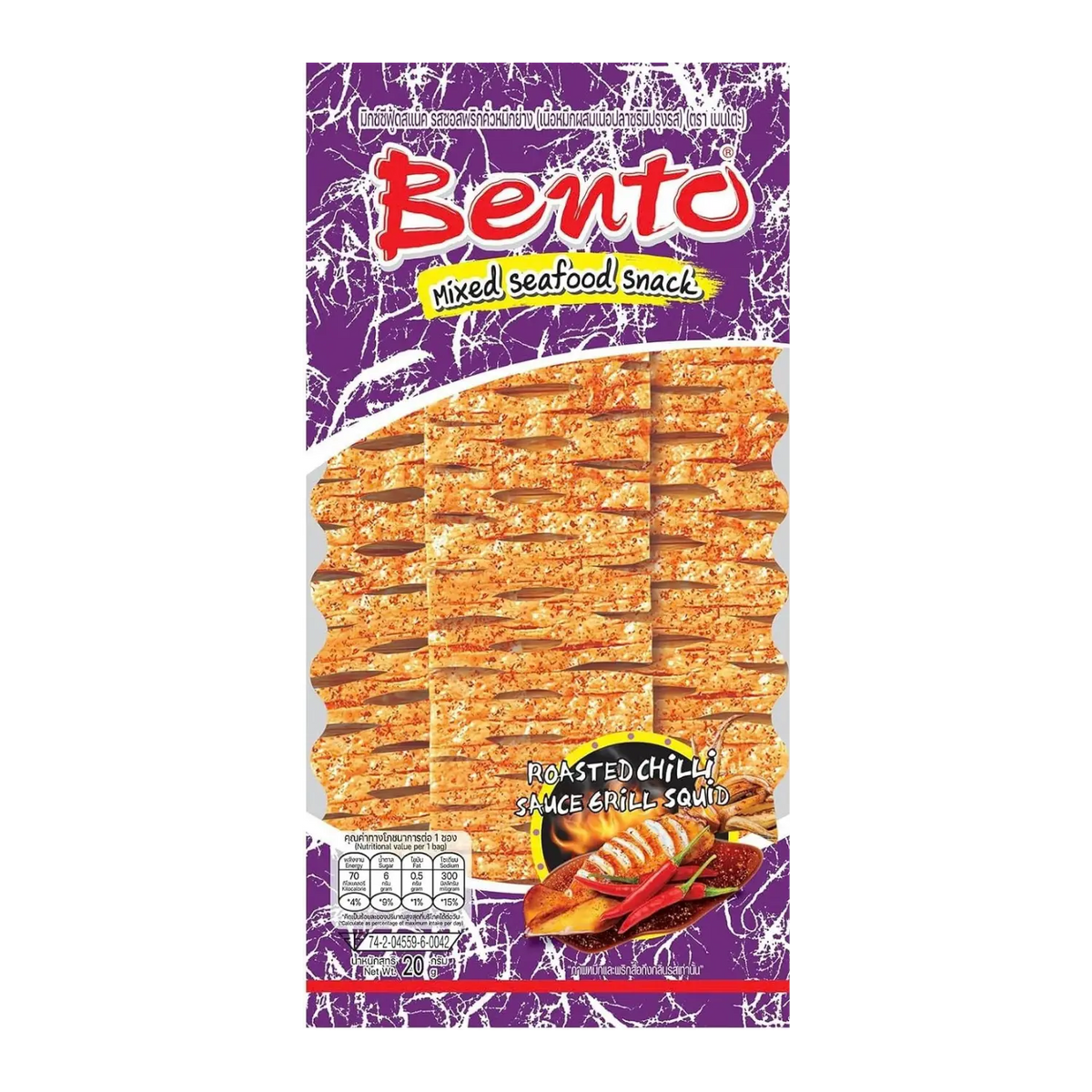 Bento Squid Snack Roasted Chilli Sauce 20g pouch