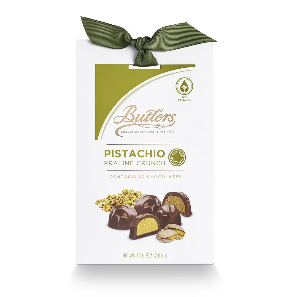 Imported Butlers Pistachio Praline Crunch Chocolate Box from Ireland – pack