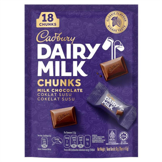 Cadbury Dairy Milk Chunks sharebag 81g 18 chunks