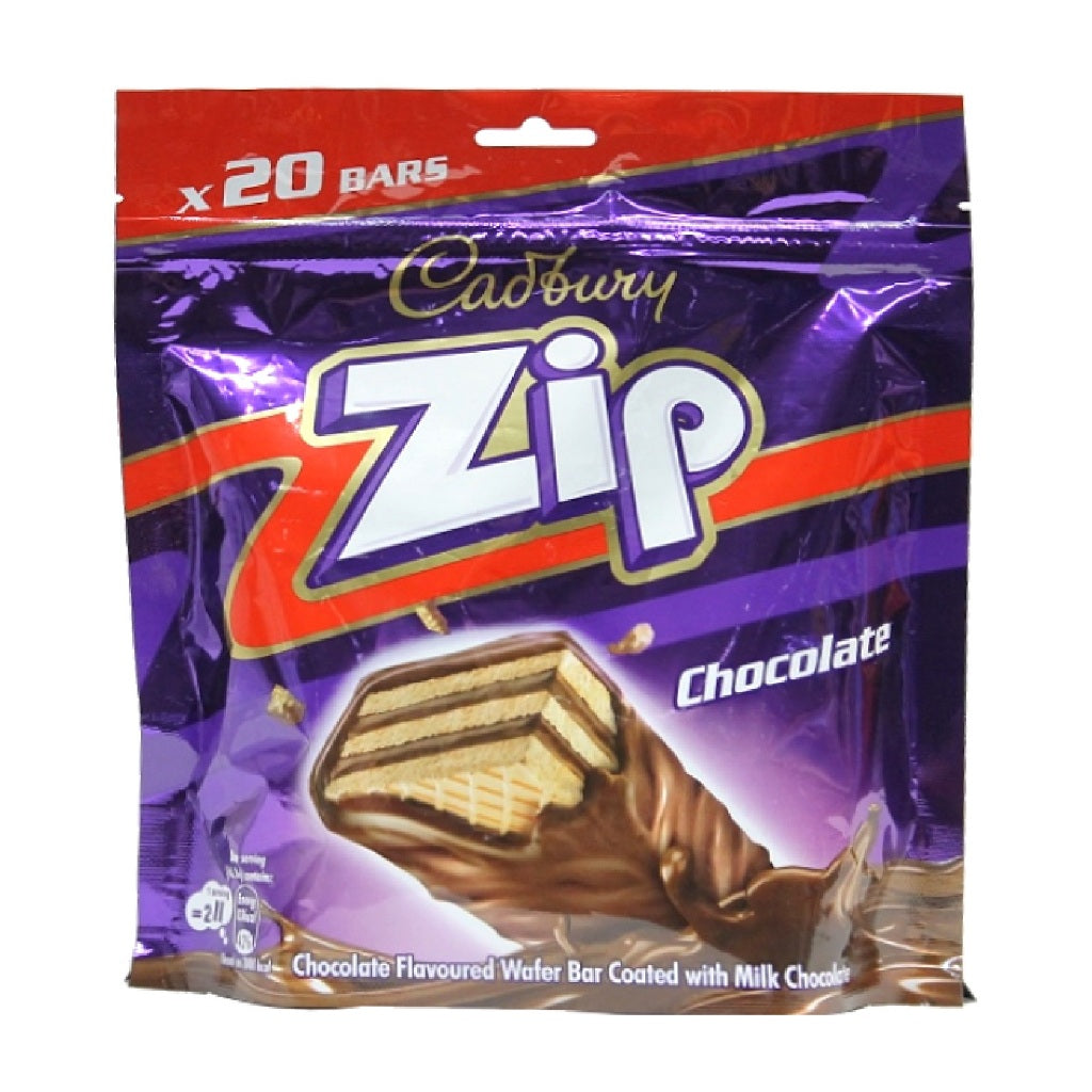 Cadbury Zip Chocolate wafer bars sharebag 160g 20 bars