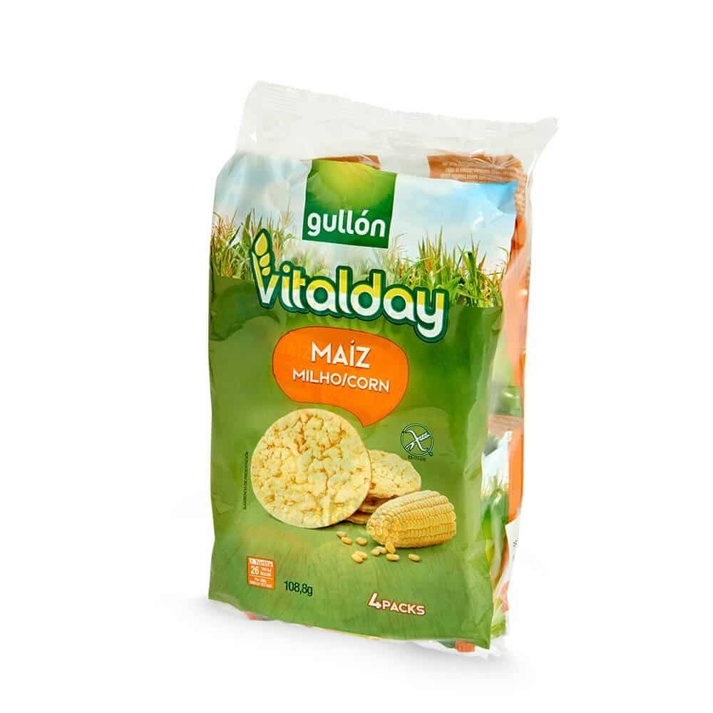 Gullon Vitalday corn cakes 108.8g, 4 packs, Spain