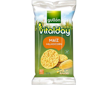 Gullon Vitalday corn cakes 108.8g, 4 packs, Spain