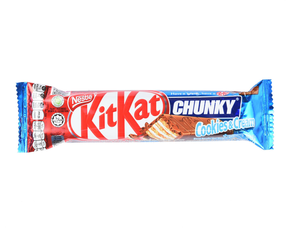 KitKat Chunky Cookies and Cream 38g bar, pack of 3, Malaysia