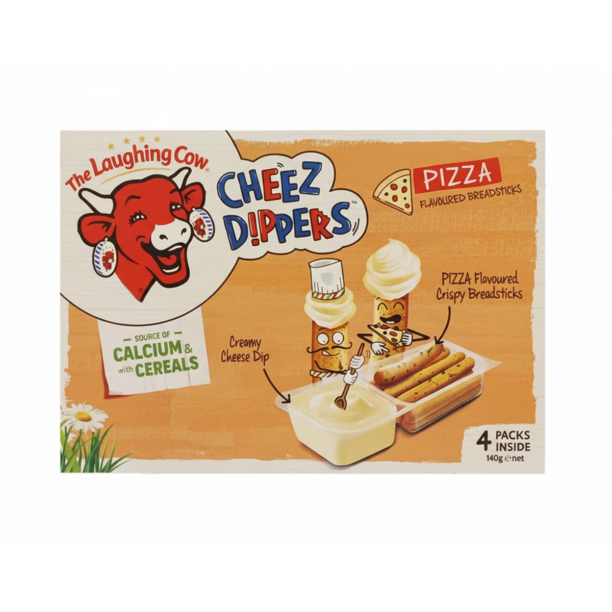 The Laughing Cow Cheez Dippers Pizza cheese dip with breadsticks 140g