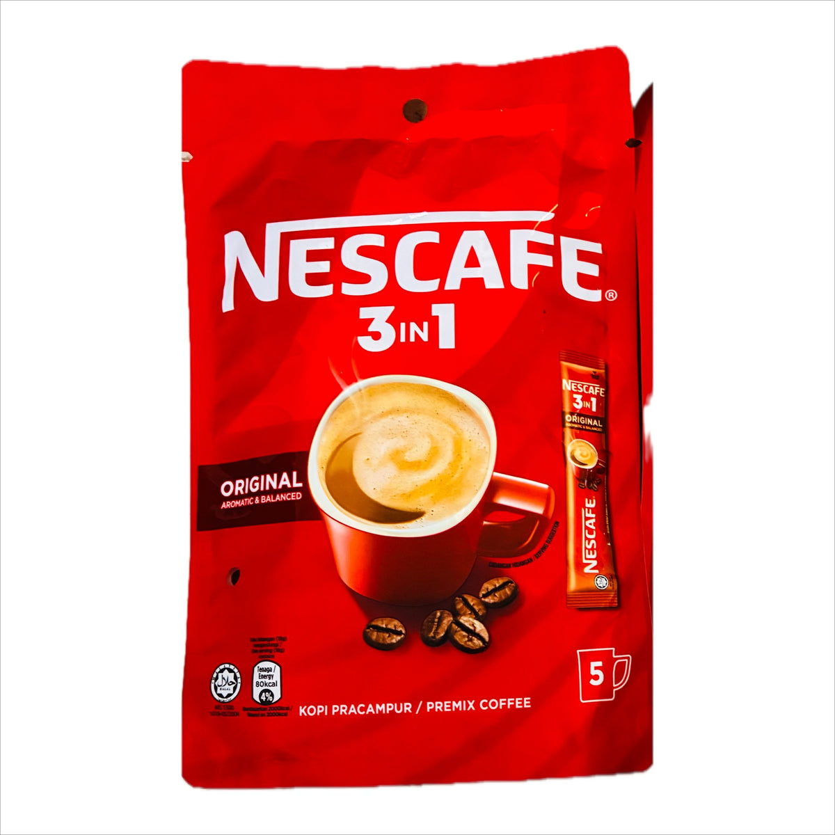 Nescafe 3-in-1 Original coffee mix 5 sticks, Malaysia