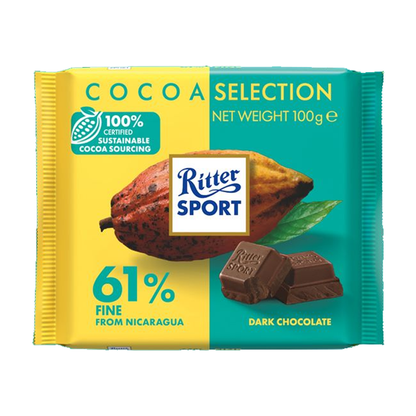 Ritter Sport Cocoa Selection 61% dark chocolate Nicaragua 100g bar