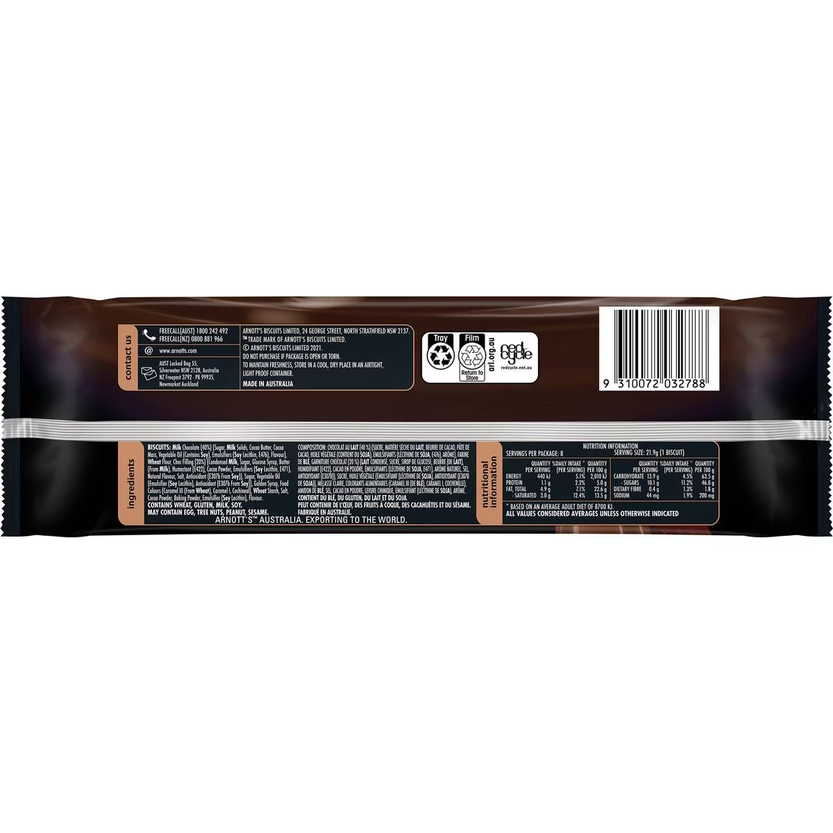 Arnott's Tim Tam Deluxe Decadent Triple Choc 175g pack