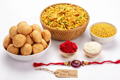 Indori Resham Box – Malwa Express Rakhi Hamper with Indori Snacks