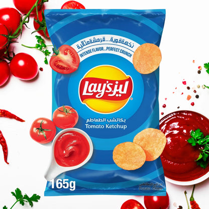 Lay’s Tomato Ketchup Chips 170g – Imported International Lay’s Flavor