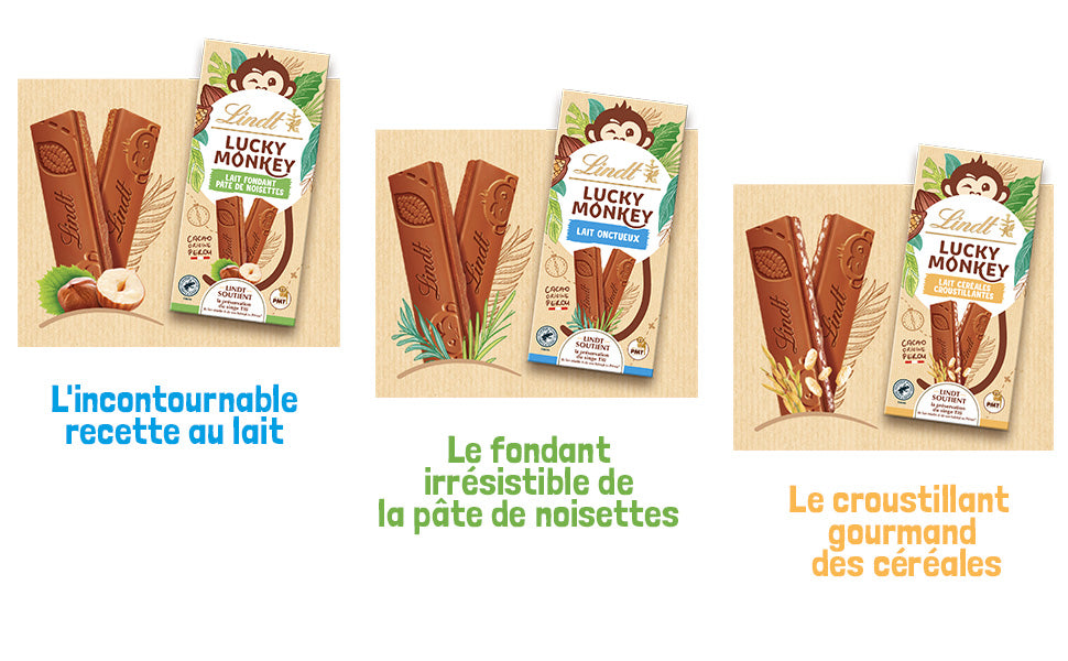 Imported Lindt Lucky Monkey Crunchy Cereal Chocolate 100g