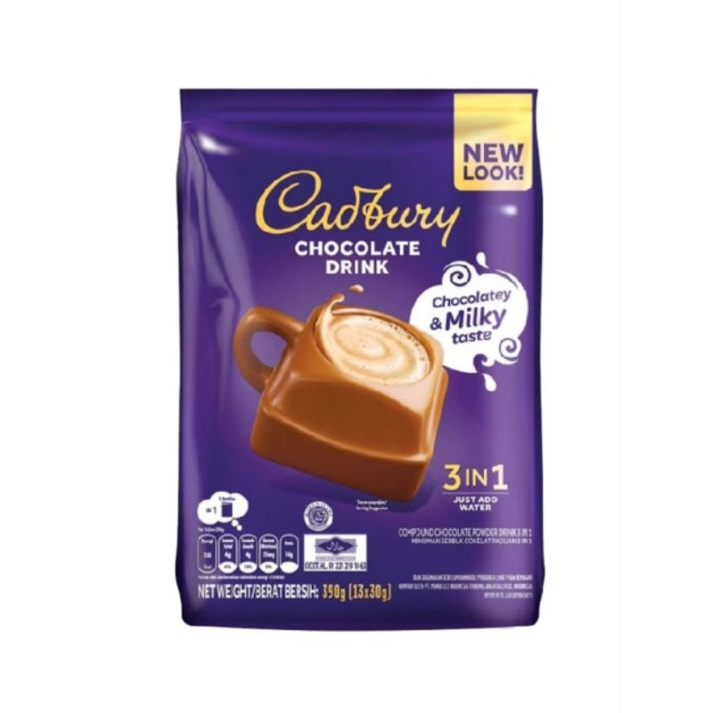 Cadbury 3-in-1 Chocolate Drink 390g pack of 13 sachets