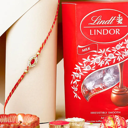 Lindt LINDOR Milk Chocolate Truffles Rakhi Hamper 200g – Imported