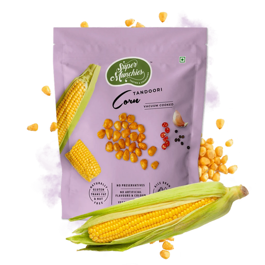 Super Munchies Tandoori Corn Snack – Vegan, Gluten-Free, Low Fat, Zero MSG