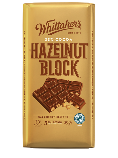 Whittaker's 33% Cocoa Hazelnut Block 200g